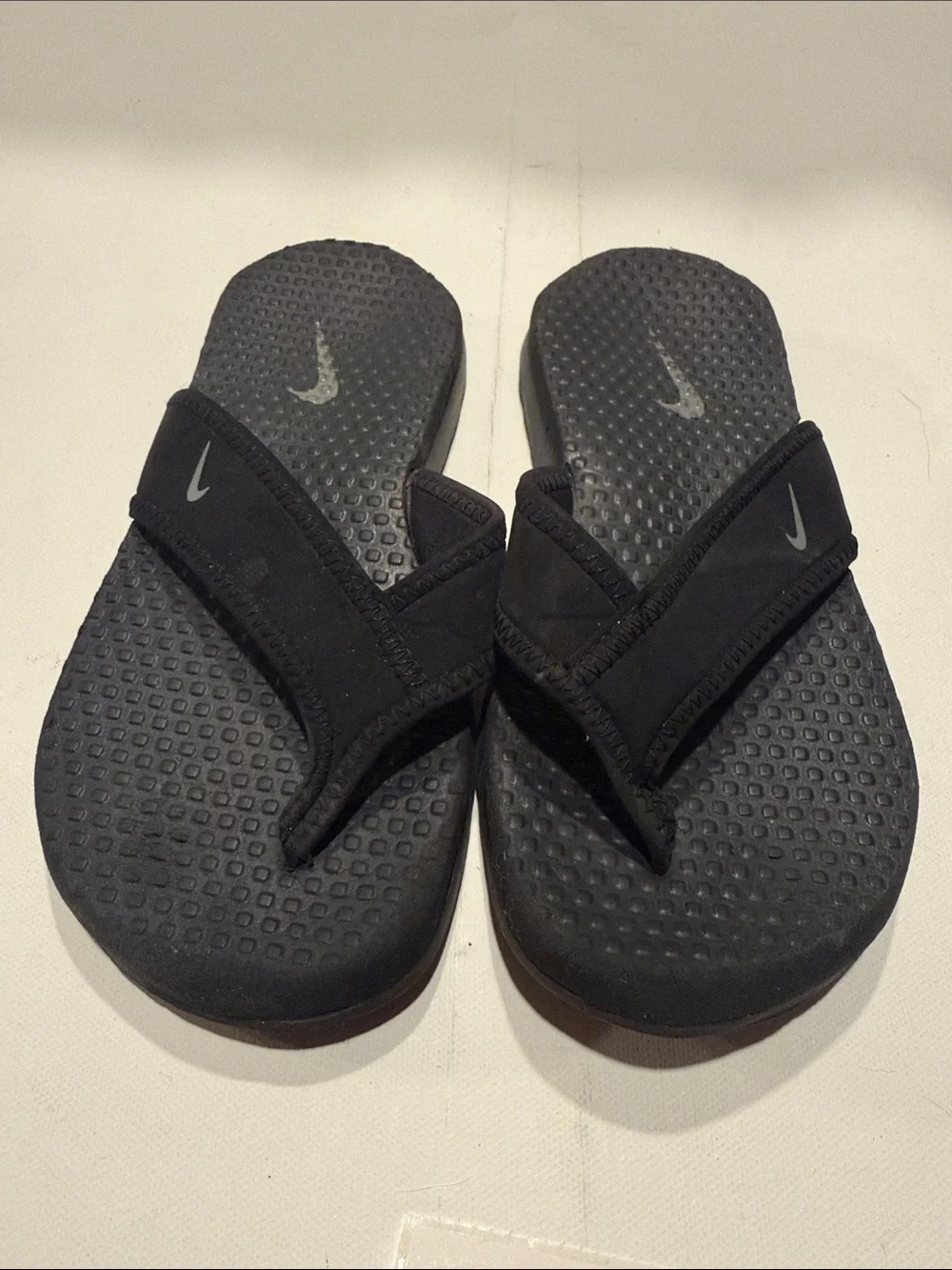 Nike Kids Black Slide Sandals with Grey Swoosh